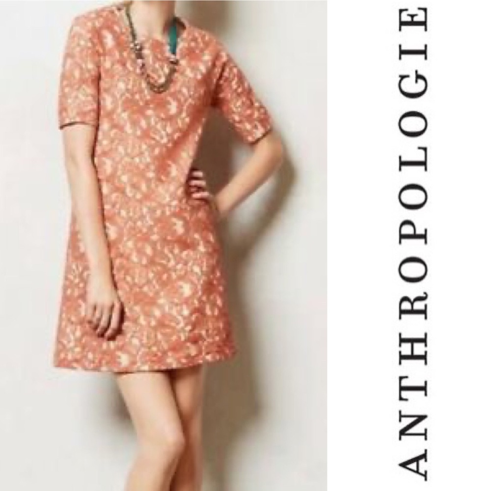 Anthropologie - Peach Lace Bellini Dress